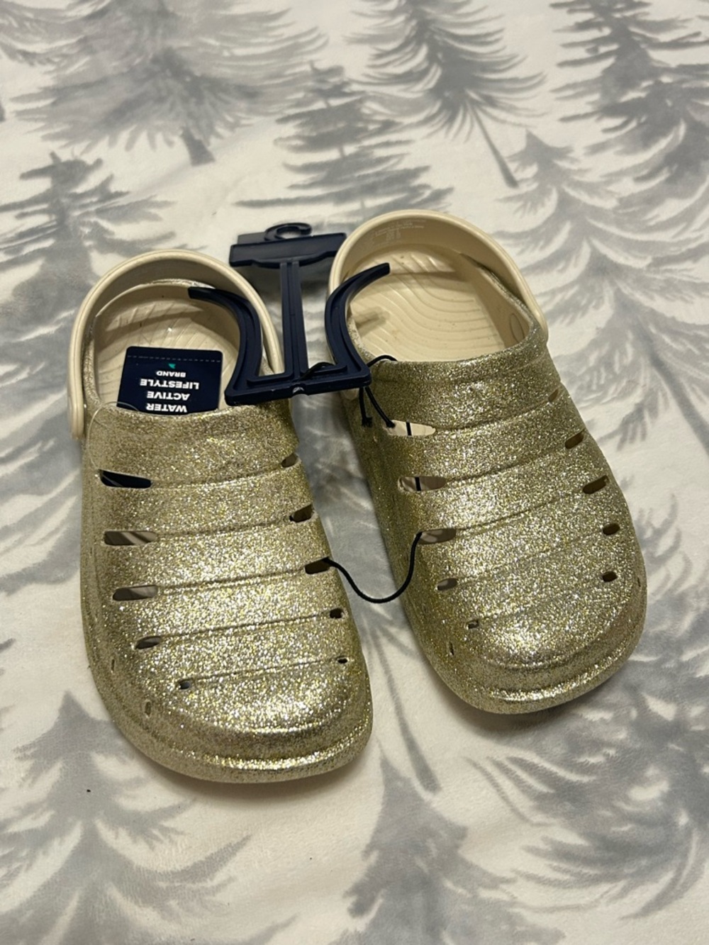 Kids Sparkle Water Shoes Clogs - Gold